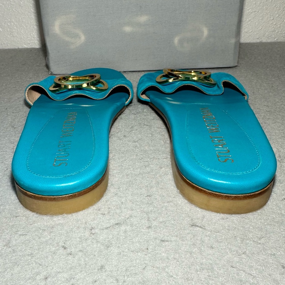 Stuart Weitzman Caicos‎ Suede Slide Sandals - Picture 7 of 10